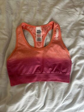 Gymshark Coral-to-Magenta Ombre Seamless Sports Bra